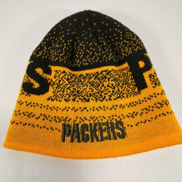 NFL Green Bay Packers Hat Youth Knit Beanie Embroidered Boys 8-20 - Picture 2 of 3